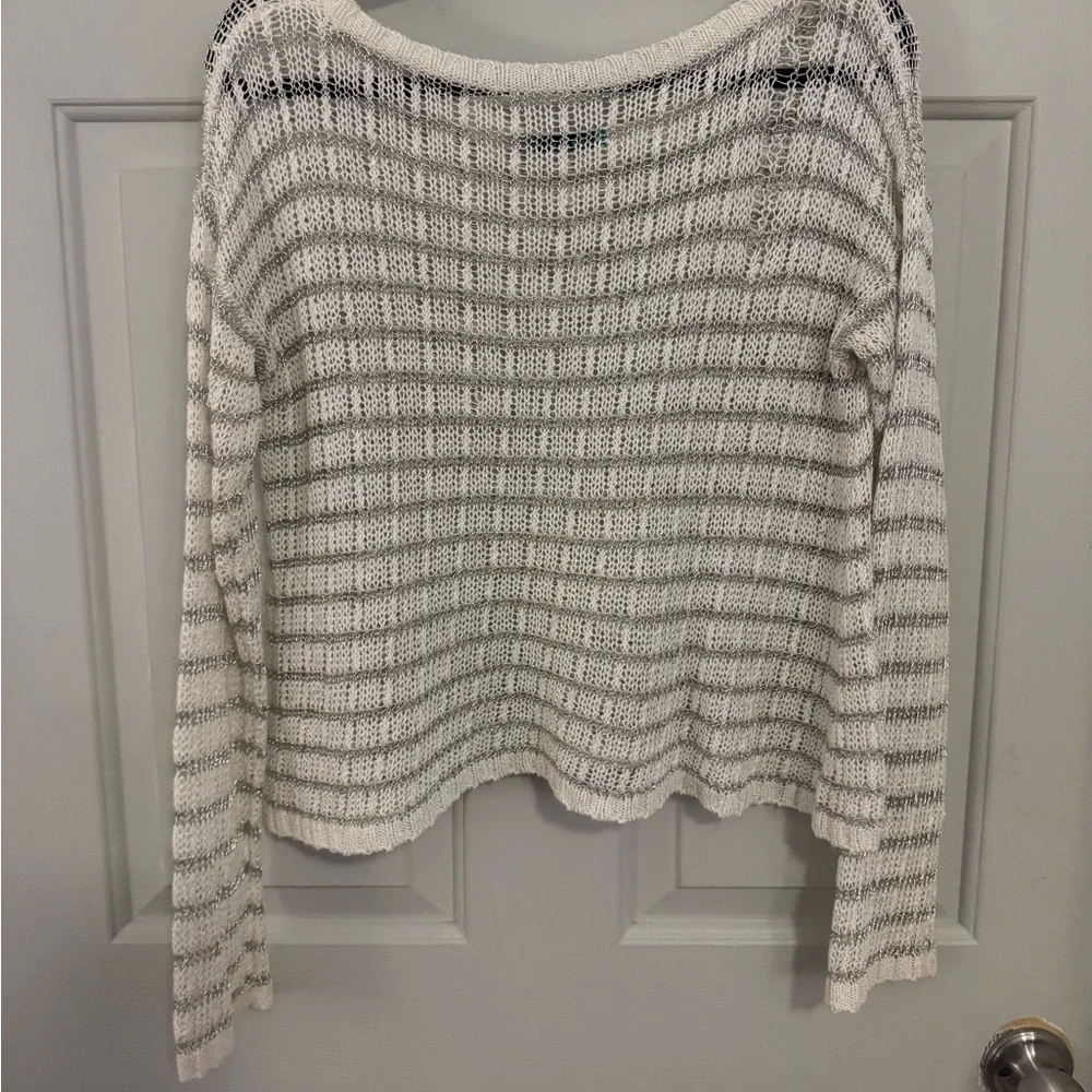 Alice + Olivia Designer Mesh Crew Neck Sweater size Large - Picture 8 of 11